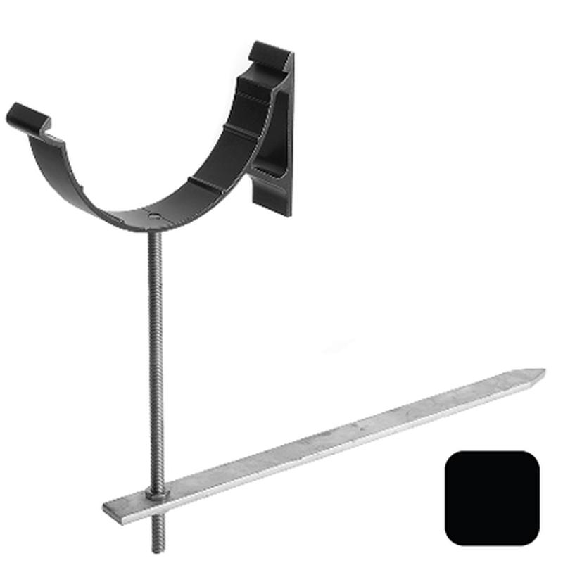 115mm (4.5") SnapFix Aluminium Half Round Rise & Fall Bracket - RAL 9005M Matt Black