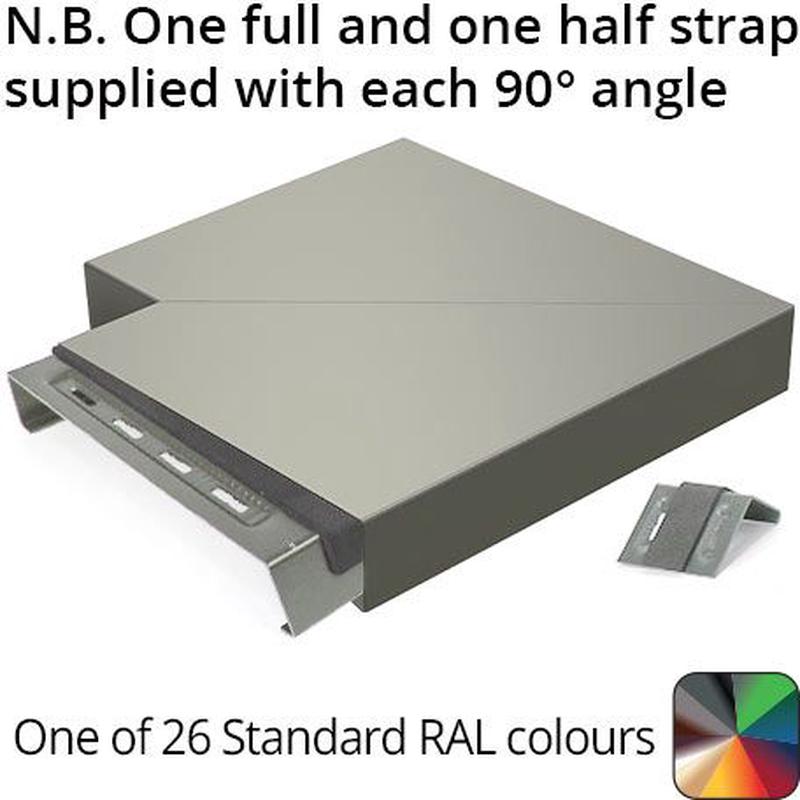 392MM Aluminium Coping 90 Degree Angle - RAL 7016M Anthracite Grey
