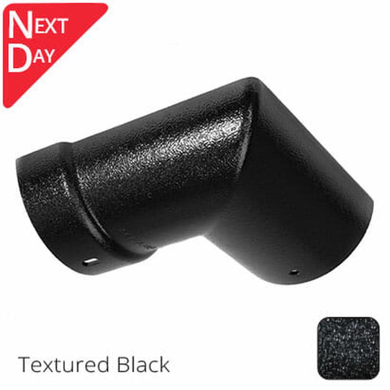 Alumasc 125mm (5") Half Round Cast Aluminium Gutter 90 External Angle - Textured Black