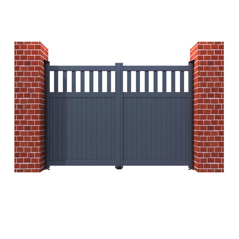 Readymade Flat Top Aluminium Driveway Gates With Mixed Infill