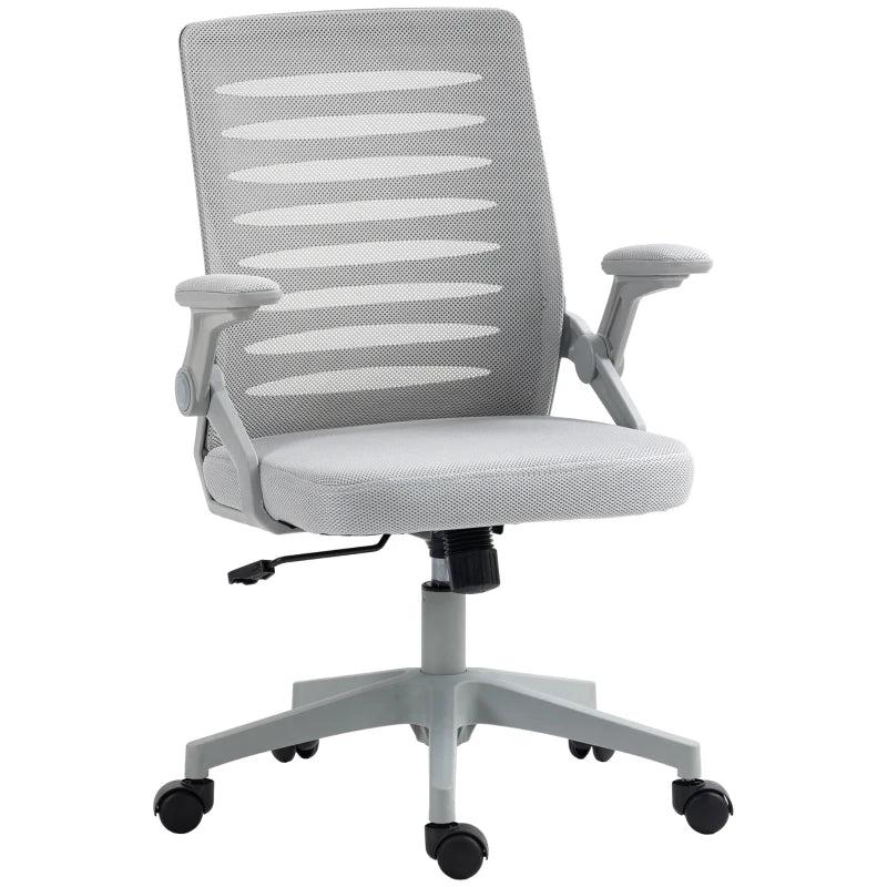 Vinsetto Adjustable Height Work Chair 44-53.5cm, Ergonomic Mesh Back Office Chair, Grey - Perfect for Home & Office