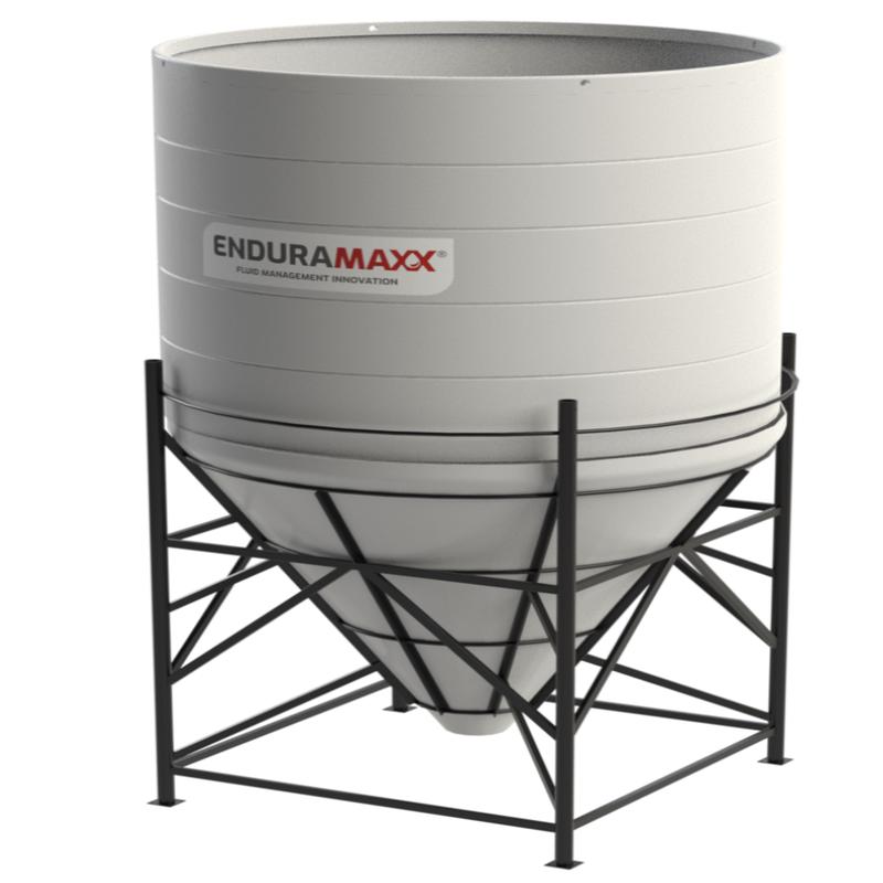 12,000 Litre Cone Tank With Painted Frame - 60  Degree - Natural - 1.5 SG - 2600mm Dia x  4355mm H