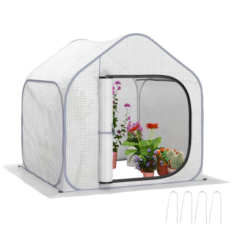 150 x 148cm Pop-Up Greenhouse - White Garden Plant Tent