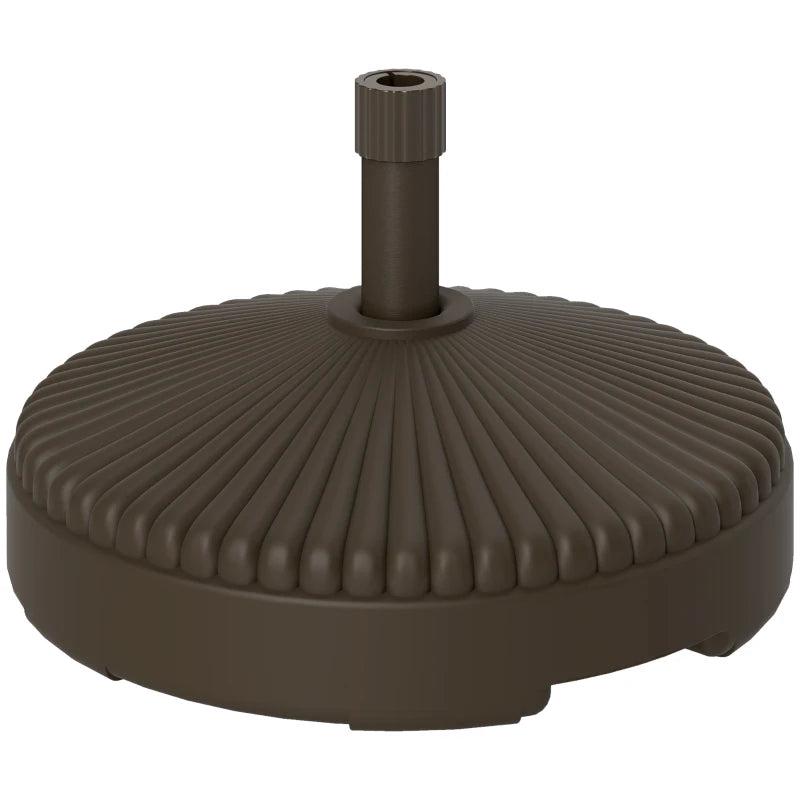 28kg Sand Filled & 23kg Water Filled Garden Parasol Base Holder - Brown Outdoor Umbrella Stand Weight