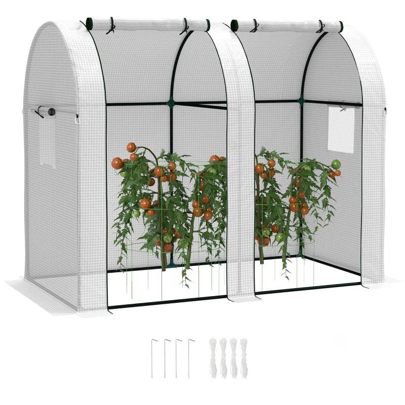 94 x 185cm Mini Two-Room Greenhouse - White