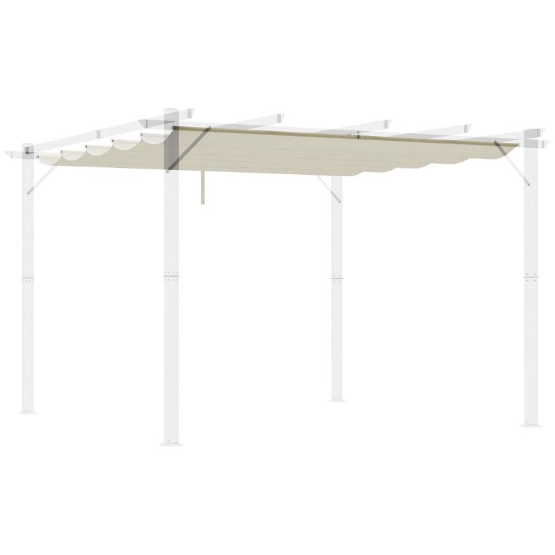 Retractable Pergola Shade Cover - Replacement Canopy Fabric for 3m x 3m Gazebo - Cream White