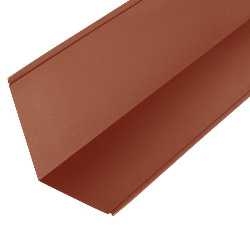 110 Abutment Flashings in GreenCoat Pural Finish - 3m 200mm x 200mm - Tile Red