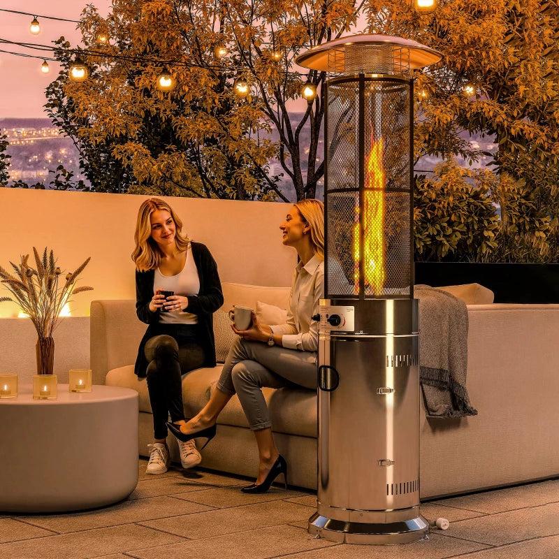 11kW Adjustable Heat Gas Patio Heater - Outdoor Heating for Patios, Gardens, and Decks