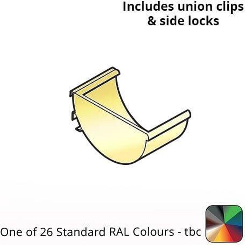 120x60mm Aluminium Aqualine Half Round Stop End Assemblies - Left Hand  - One of 26 Standard Matt RAL colours TBC