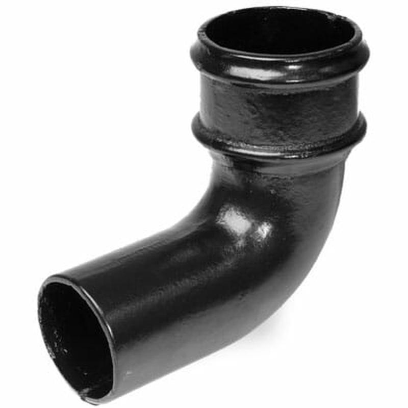 65mm (2.5") Cast Iron 90 degree Bend without Ears - Black