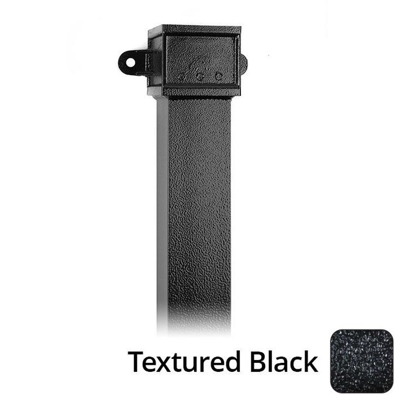 100 x 100mm (4"x4") x 3m Cast Aluminium Downpipe with Eared Socket - Textured Black