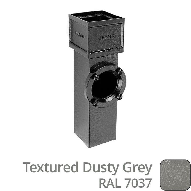 Alumasc 100 x 75mm (4"x3") Cast Aluminium Downpipe Access Pipe with Cast Ears - Textured 7037 Dusty Grey