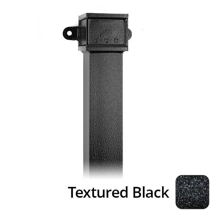 Alumasc 100 x 75mm (4"x3") x 2m Cast Aluminium Downpipe with Eared Socket - Textured Black