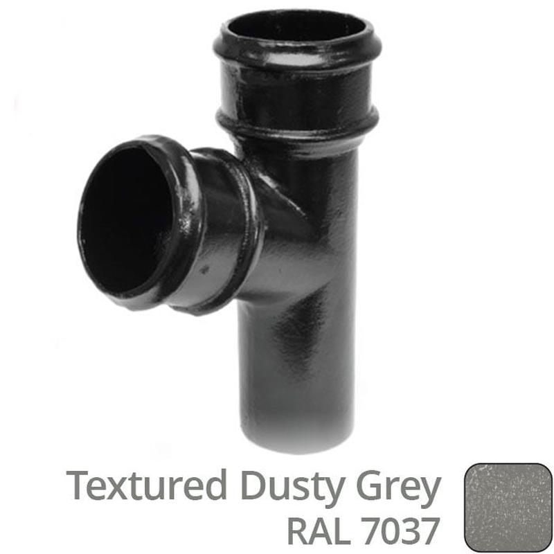 Alumasc 100mm (4") Cast Aluminium 112 Degree Branch without Ears - Textured Dusty Grey RAL 7037