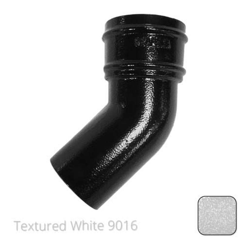 Alumasc 100mm (4") Cast Aluminium 135 Degree Bend without Ears - Textured Traffic White RAL 9016