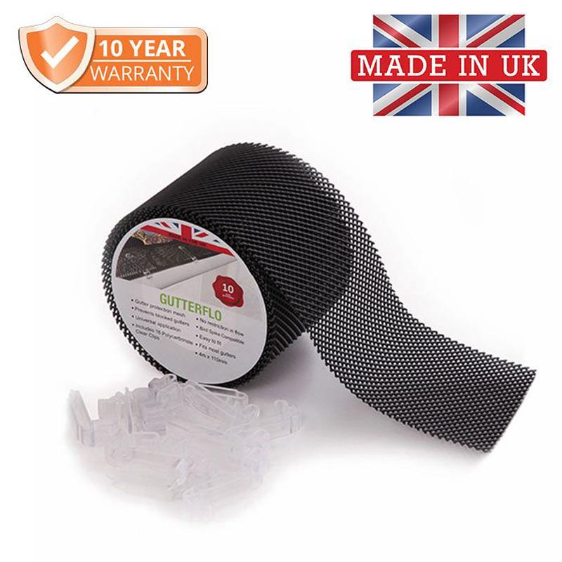 Alumasc 110mm GutterFlo HDPE Grid Mesh 4mtr Roll - comes with 16 polycarbonate clips