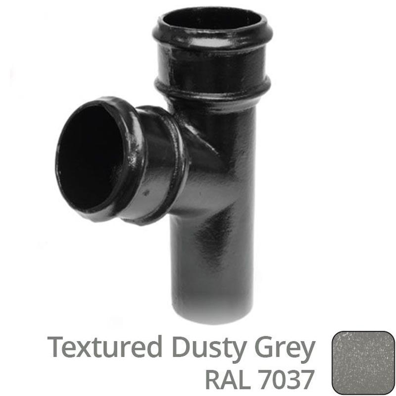 Alumasc 63mm (2.5") Cast Aluminium 112 Degree Branch without Ears - Textured Dusty Grey RAL 7037