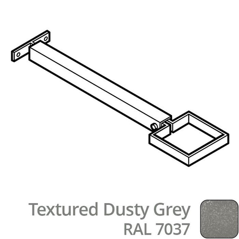 Alumasc 75 x 75mm (3"x3") Aluminium Stand-Off (290mm) Downpipe Clip - Textured 7037 Dusty Grey