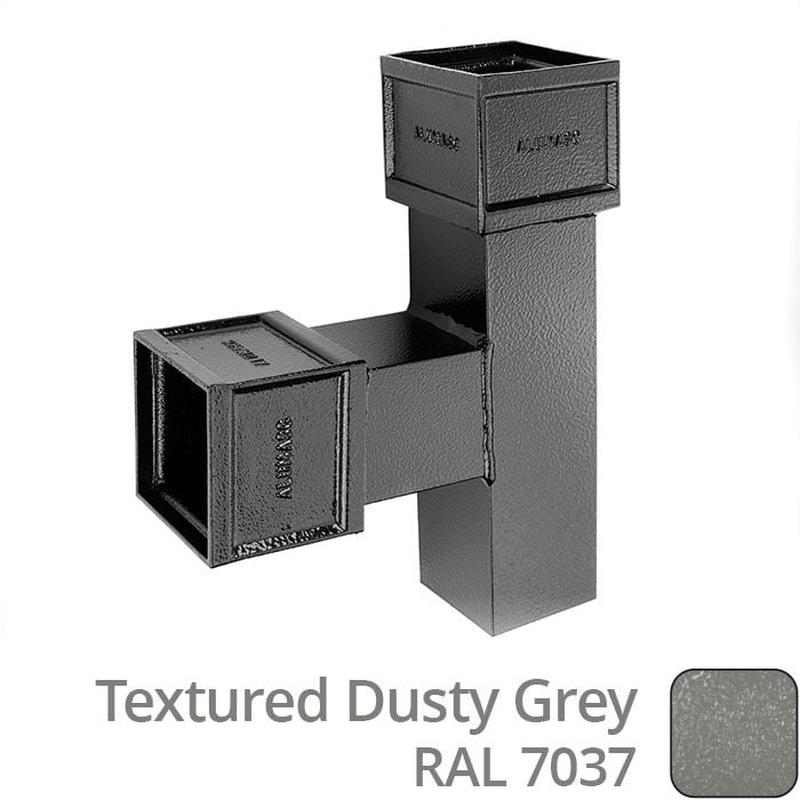 Alumasc 75 x 75mm (3"x3") Cast Aluminium 90 Degree Branch without Ears - Textured 7037 Dusty Grey