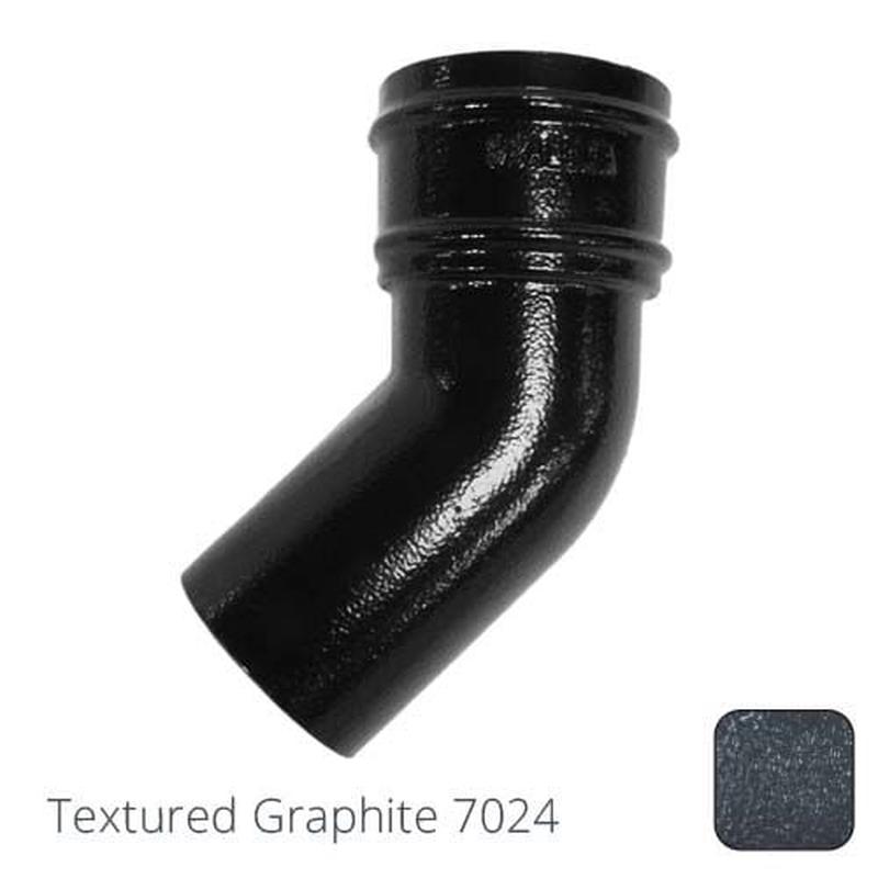 Alumasc 76mm (3") Cast Aluminium Downpipe 135 Degree Bend without Ears - Textured Graphite Grey RAL 7024