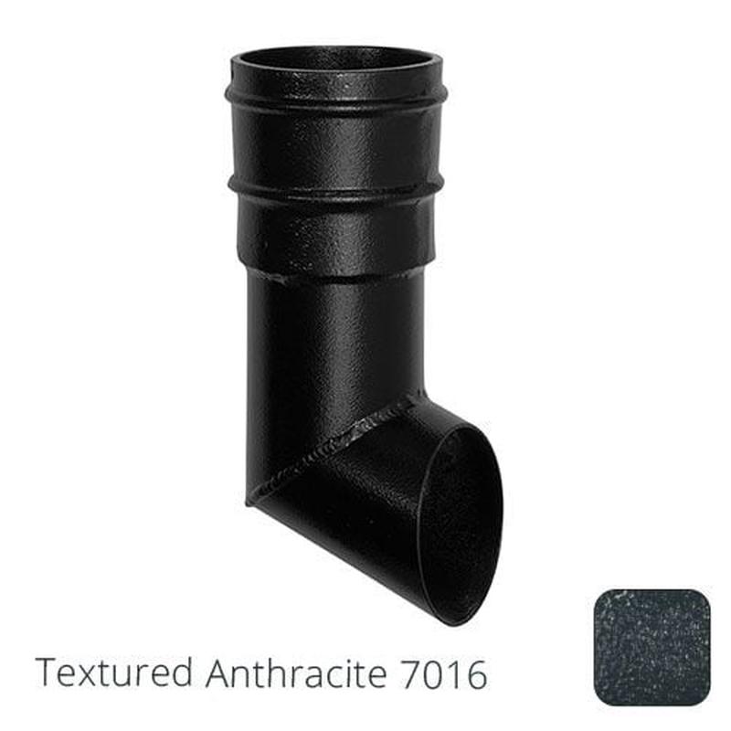 Alumasc 76mm (3") Cast Aluminium Downpipe Non-Eared Shoe - Textured Anthracite Grey RAL 7016