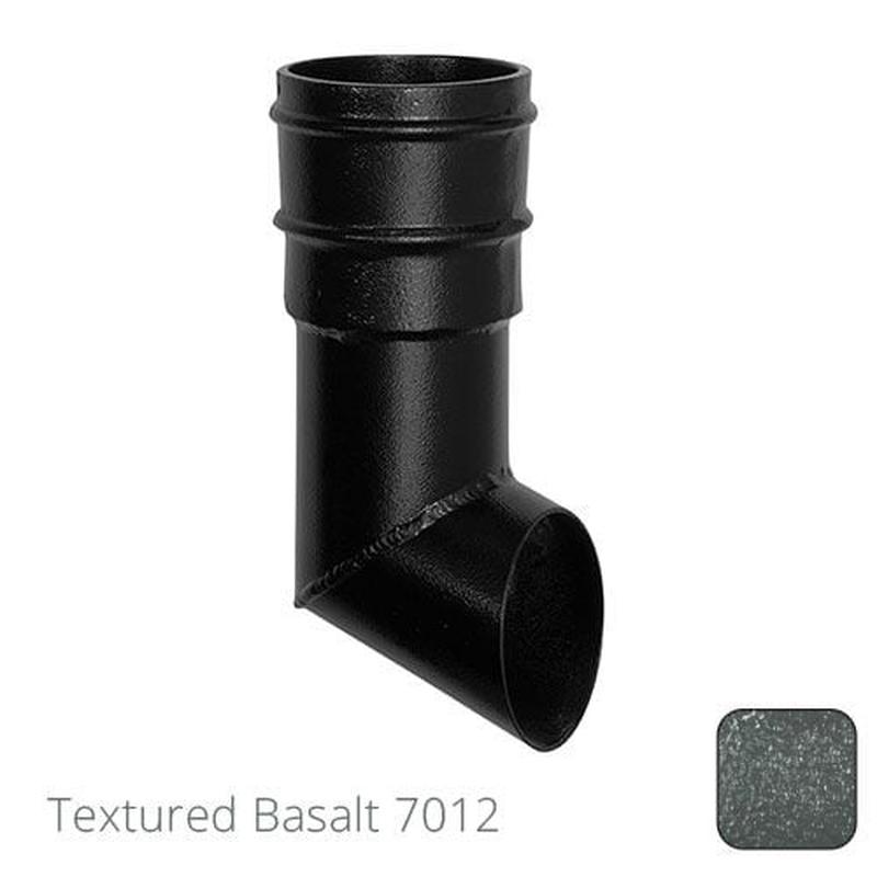 Alumasc 76mm (3") Cast Aluminium Downpipe Non-Eared Shoe - Textured Basalt Grey RAL 7012