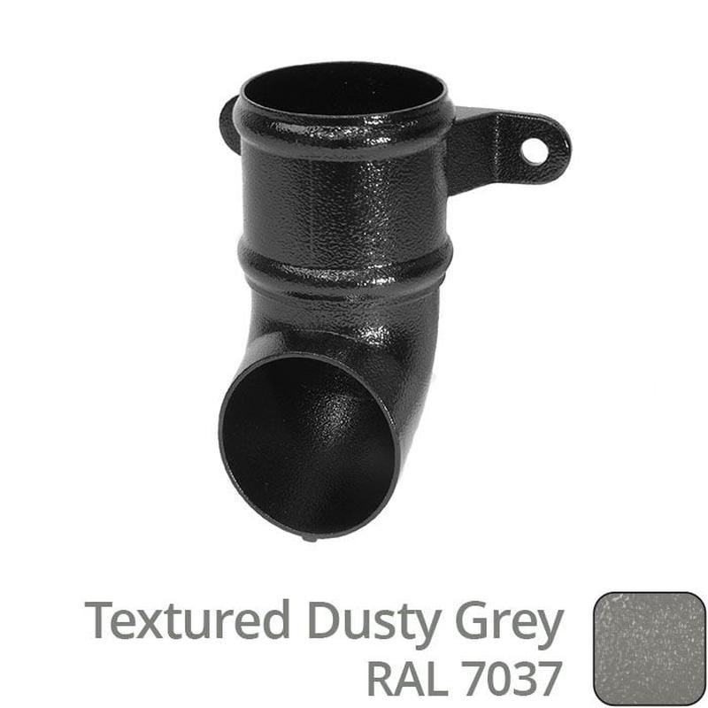 Alumasc 76mm (3") Cast Aluminium Downpipe Shoe with Ears - Textured Dusty Grey RAL 7037