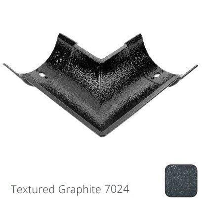 ARP 115x75mm (4.5"x3") Beaded Deep Run Cast Aluminium 90 degree Combined Gutter Angle - Textured Graphite Grey RAL 7024