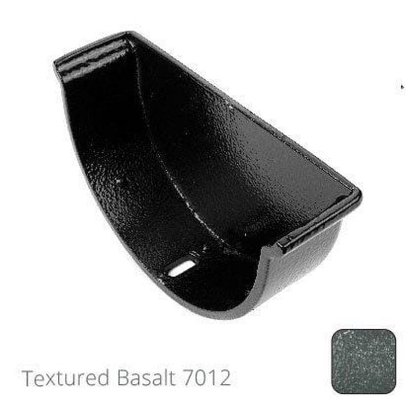 ARP 115x75mm (4.5"x3") Beaded Deep Run Cast Aluminium Gutter Stop-end - Internal - Textured Basalt Grey RAL 7012