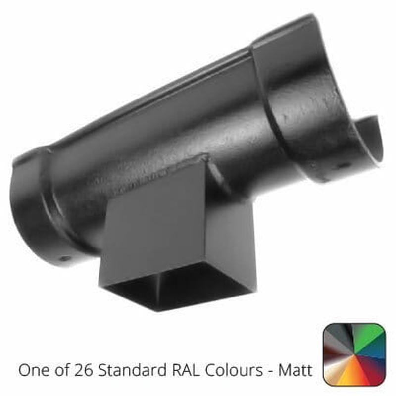 ARP 115x75mm (4.5"x3") Beaded Deep Runs Cast Aluminium Double Socket Running Outlet with 100x75mm square outlet pipe - One of 26 Standard Matt RAL colours TBC