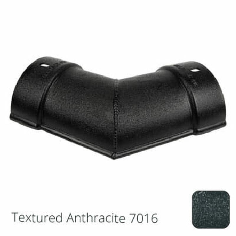 Alumasc 115mm (4.5") Beaded Half Round Cast Aluminium 135 degree Combined Gutter Angle - Textured Anthracite Grey RAL 7016