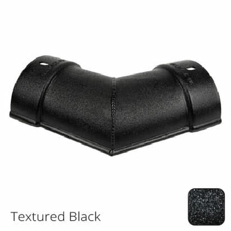 Alumasc 115mm (4.5") Beaded Half Round Cast Aluminium 135 degree Combined Gutter Angle - Textured Black