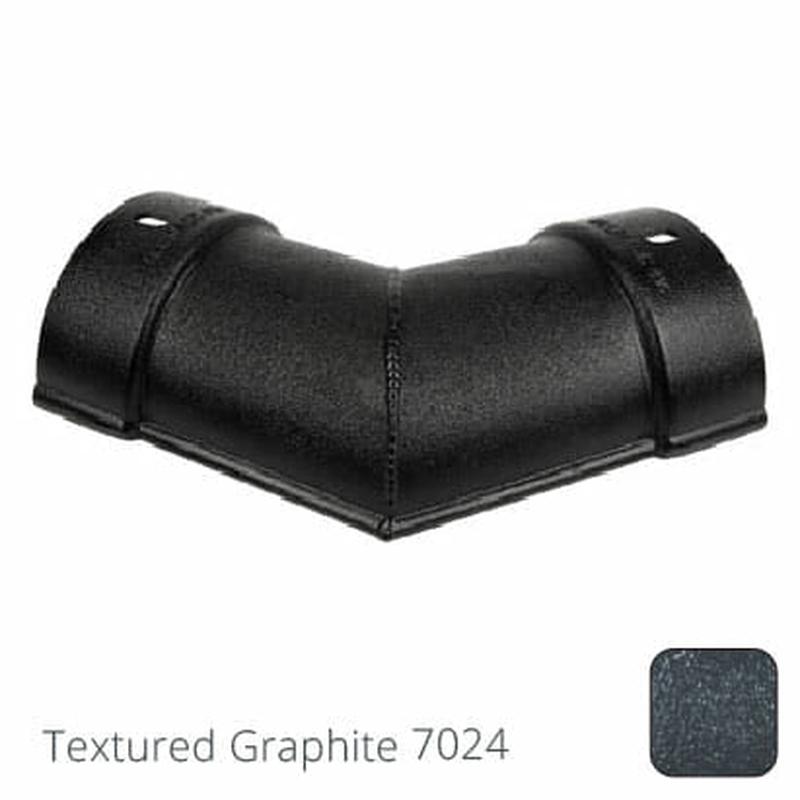 Alumasc 115mm (4.5") Beaded Half Round Cast Aluminium 135 degree Combined Gutter Angle - Textured Graphite Grey RAL 7024