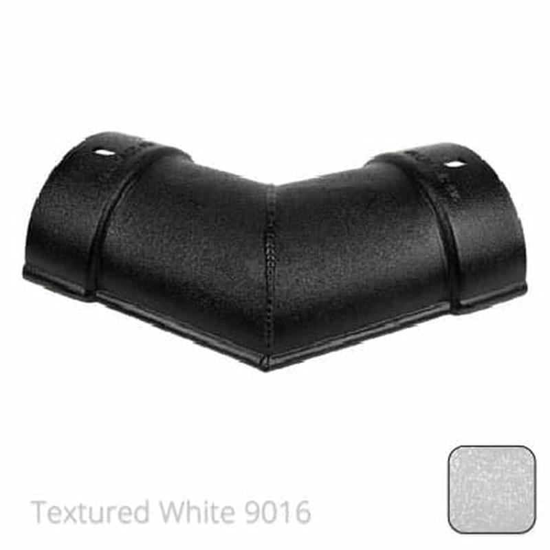 Alumasc 115mm (4.5") Beaded Half Round Cast Aluminium 135 degree Combined Gutter Angle - Textured Traffic White RAL 9016