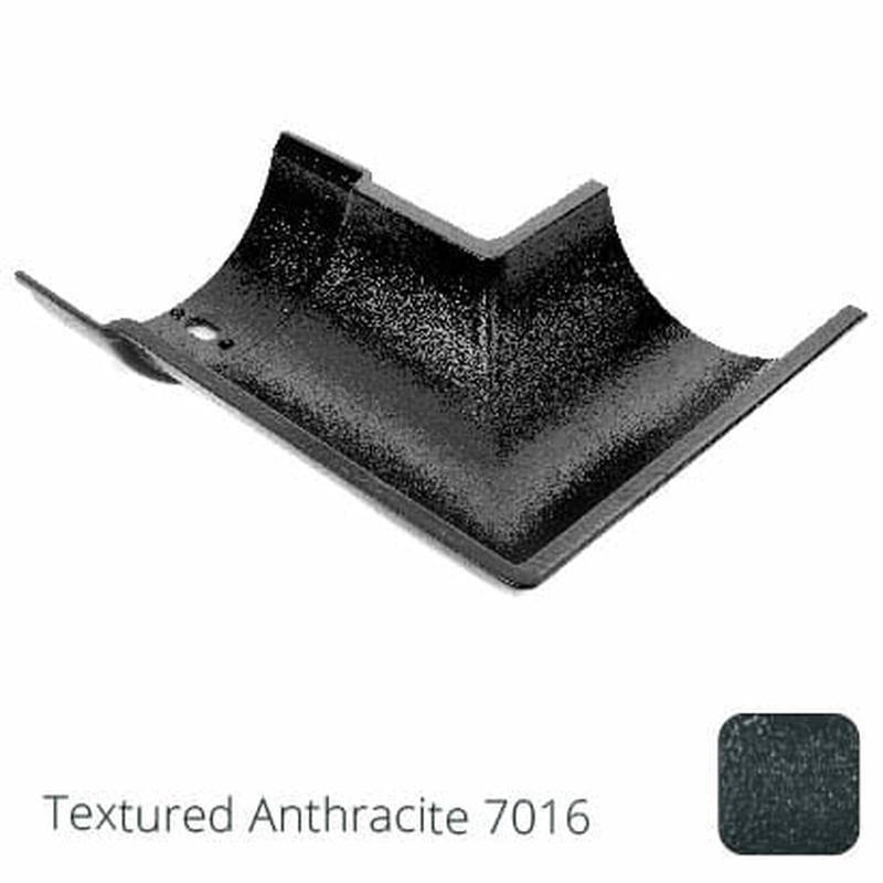 Alumasc 115mm (4.5") Beaded Half Round Cast Aluminium 135 degree External Gutter Angle - Textured Anthracite Grey RAL 7016