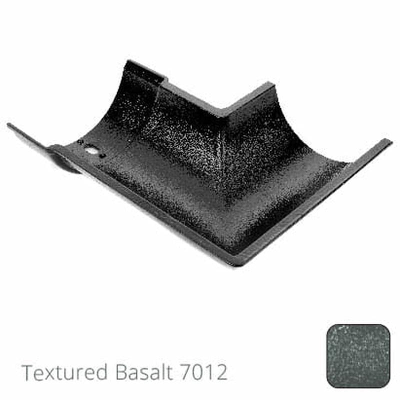Alumasc 115mm (4.5") Beaded Half Round Cast Aluminium 135 degree External Gutter Angle - Textured Basalt Grey RAL 7012