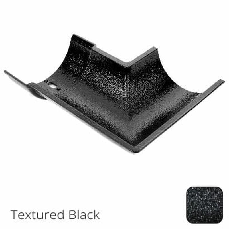 Alumasc 115mm (4.5") Beaded Half Round Cast Aluminium 135 degree External Gutter Angle - Textured Black