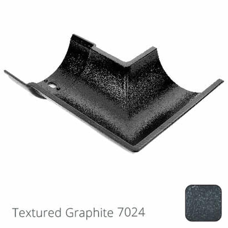 Alumasc 115mm (4.5") Beaded Half Round Cast Aluminium 135 degree External Gutter Angle - Textured Graphite Grey RAL 7024