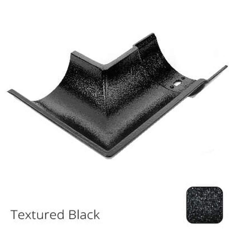 Alumasc 115mm (4.5") Beaded Half Round Cast Aluminium 135 degree Internal Gutter Angle - Textured Black