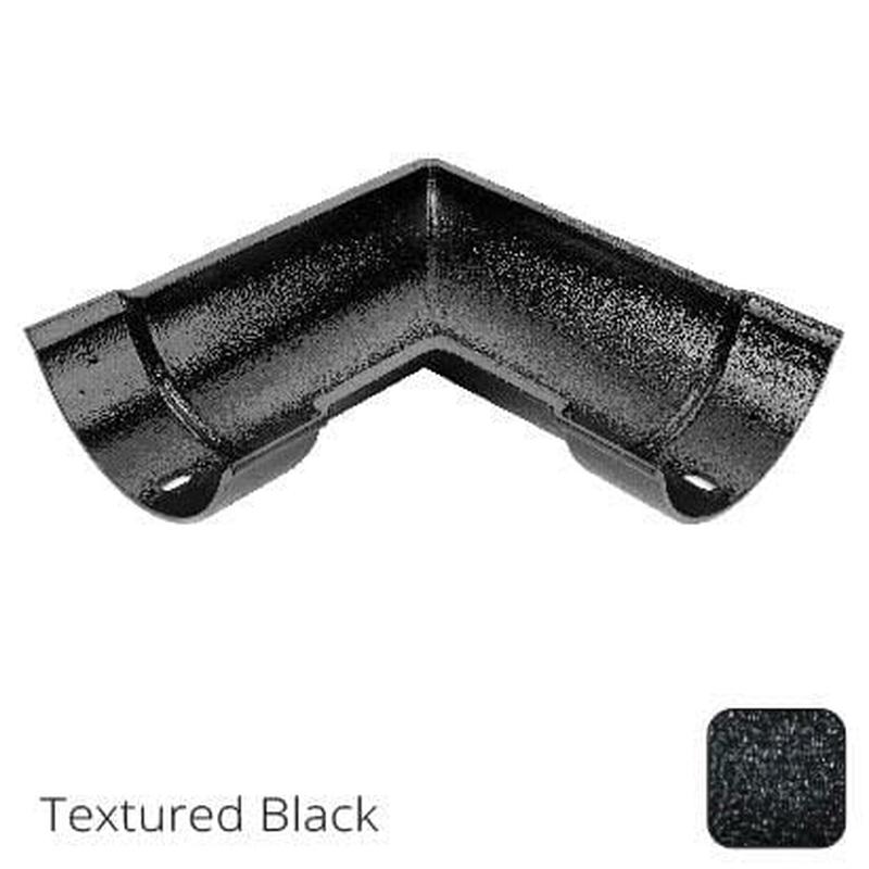 Alumasc 115mm (4.5") Beaded Half Round Cast Aluminium 90 degree Combined Gutter Angle - Textured Black