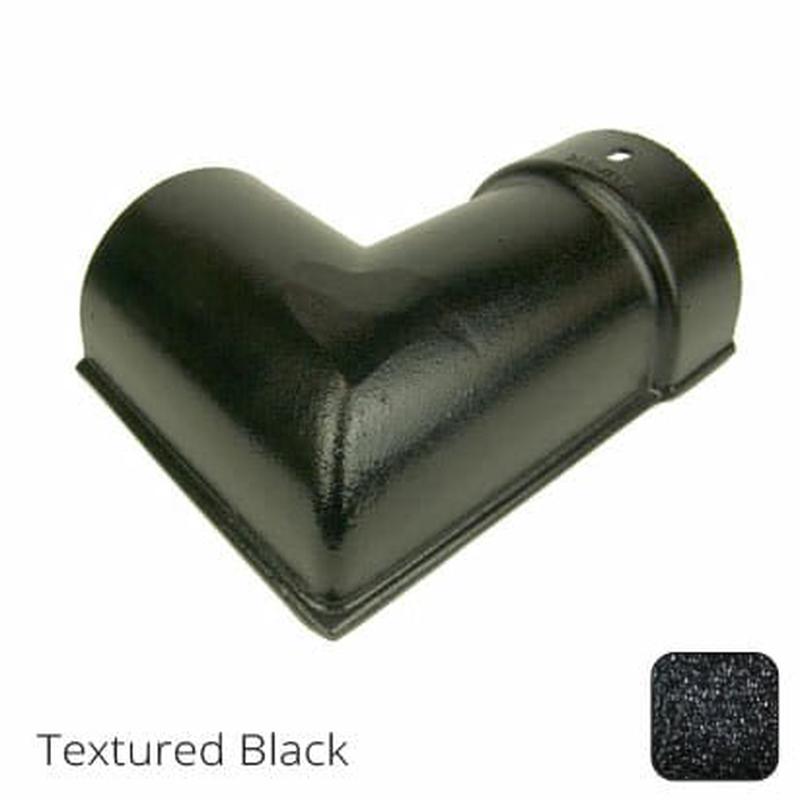 Alumasc 115mm (4.5") Beaded Half Round Cast Aluminium 90 degree External Gutter Angle - Textured Black