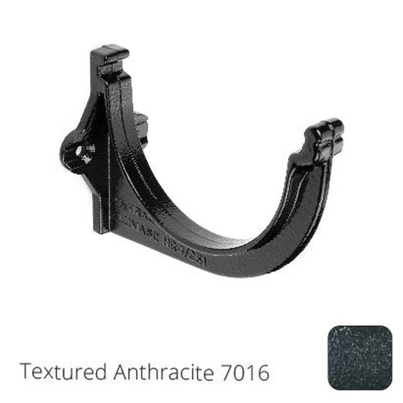 Alumasc 115mm (4.5") Beaded Half Round Cast Aluminium Gutter Fascia Bracket - Textured Anthracite Grey RAL 7016