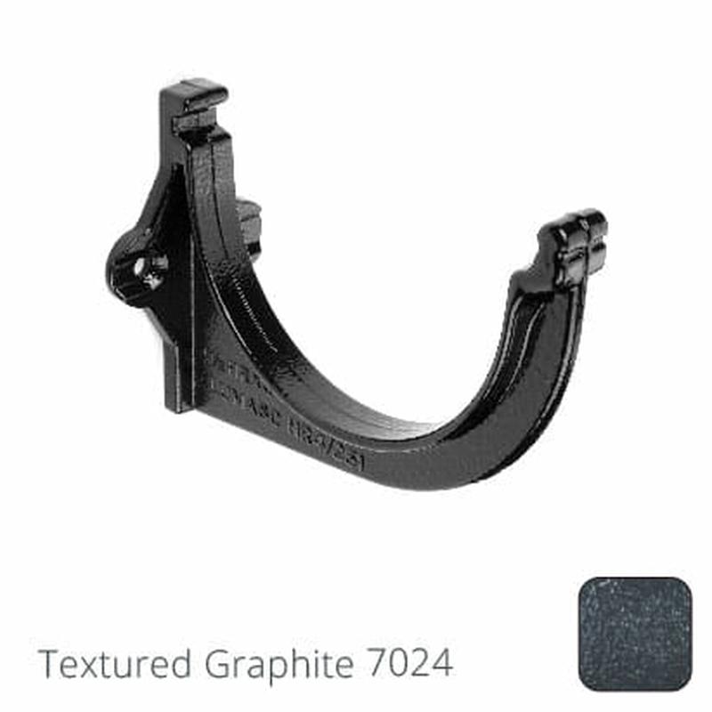 Alumasc 115mm (4.5") Beaded Half Round Cast Aluminium Gutter Fascia Bracket - Textured Graphite Grey RAL 7024