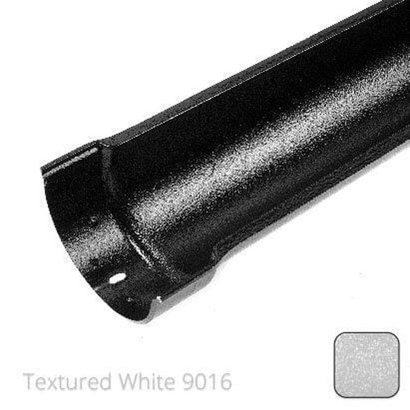 Alumasc 115mm (4.5") Beaded Half Round Cast Aluminium Gutter Length - 0.61m - Textured Traffic White RAL 9016