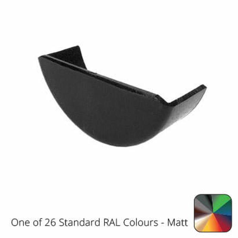 Alumasc 115mm (4.5") Beaded Half Round Cast Aluminium Gutter Stop-end - Internal - One of 26 Standard Matt RAL colours TBC