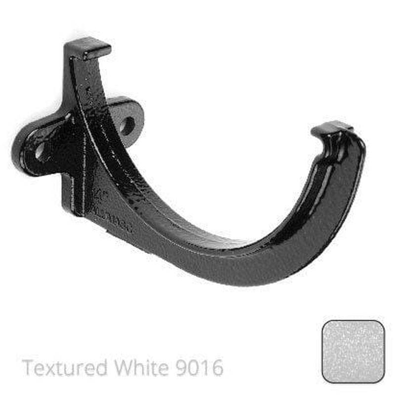 Alumasc 115x75mm (4.5"x3") Beaded Deep Run Cast Aluminium Gutter Fascia Bracket - Textured Traffic White RAL 9016