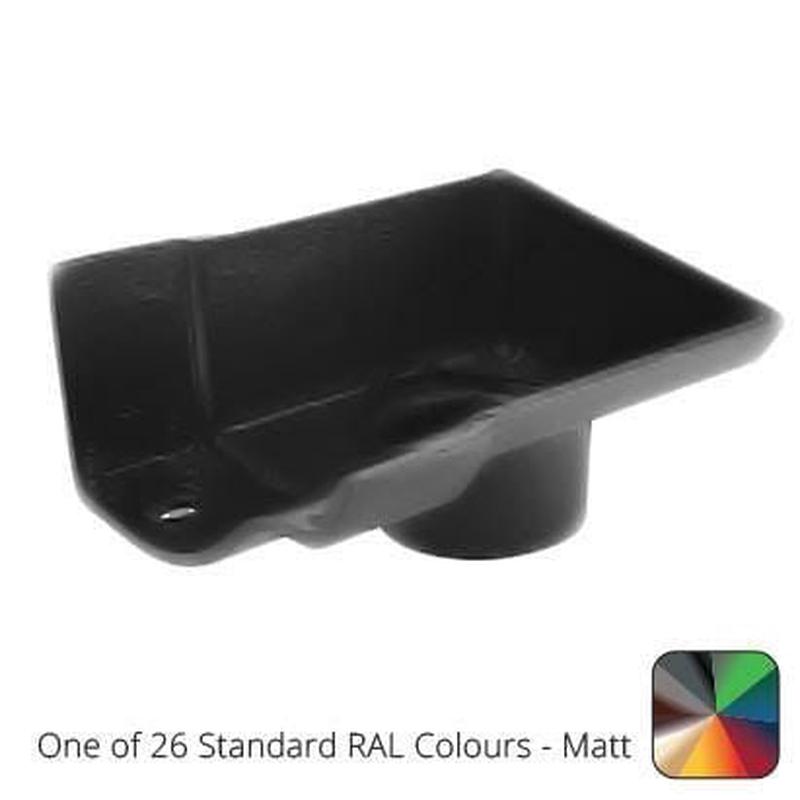 Alumasc 125mm (5") Victorian Ogee Cast Aluminium 76mm Right Hand Stop End Outlet - One of 26 Standard Matt RAL colours TBC