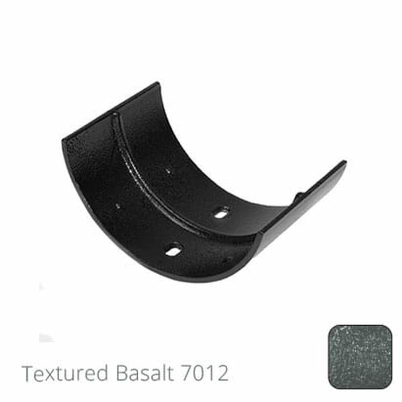 Alumasc 150mm (6")Half Round Cast Aluminium Gutter Union - Textured Basalt Grey RAL 7012