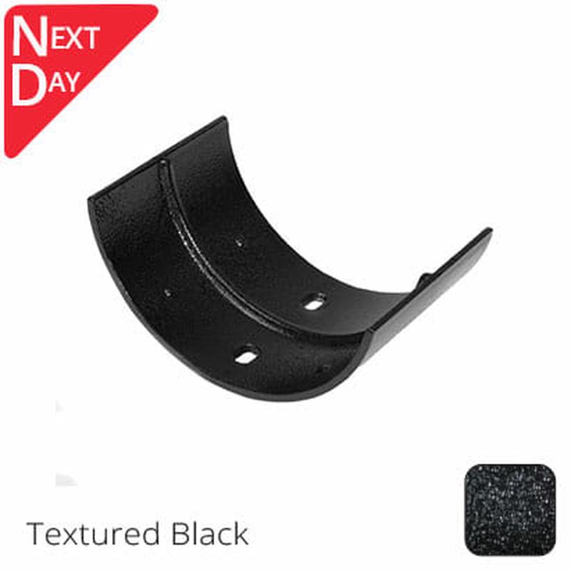 Alumasc 150mm (6")Half Round Cast Aluminium Gutter Union - Textured Black