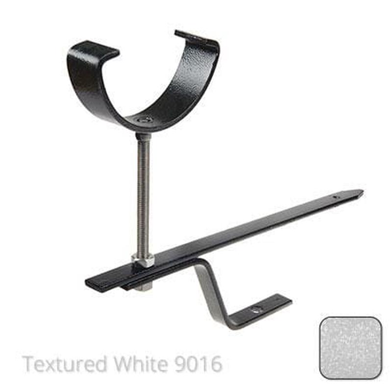 Alumasc 150mm (6")Half Round Cast Aluminium Rise & Fall Gutter Bracket - Textured Traffic White RAL 9016